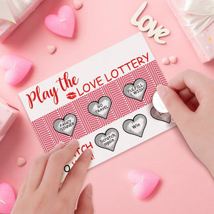 Liebes-lotterie-rubbelkarte. Lustige Rubbelkarte Zum Valentinstag