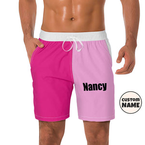 Benutzerdefinierte Männer Strand Shorts Benutzerdefinierte Name Swim Trunk-Kontrast Farbe