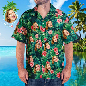 Kundenspezifische Hawaii-Hemden Rote Blumen entwerfen personalisiertes Aloha-Strand-Hemd für Männer