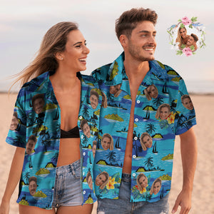Benutzerdefiniertes Gesichtspaar, Passendes Hawaii-hemd, Berge, Valentinstagsgeschenk