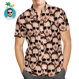 Benutzerdefinierte Hawaiian Shirts Muti-Face Design Online Vorschau Aloha Beach Shirt Für Männer