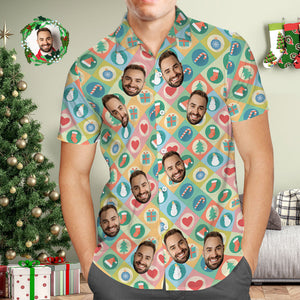 Hawaii-hemd Mit Individuellem Gesicht, Personalisiertes Foto, Hawaii-hemden, Frohes Weihnachtsgeschenk Für Ihn - DePhotoBoxer