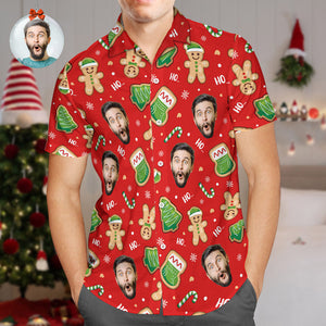 Hawaii-hemden Mit Individuellem Gesicht. Ein Gemütliches Kleines Geschenk Für Herren-weihnachtshemden - DePhotoBoxer