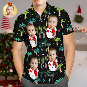Benutzerdefinierte Gesichts-hawaii-shirts, Lustiges Gesichts-schneemann-weihnachtshemden-geschenk - DePhotoBoxer