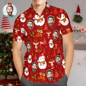 Benutzerdefinierte Gesichts-hawaii-hemden Glauben An Die Magie Des Weihnachts-hawaii-hemd-geschenks - DePhotoBoxer
