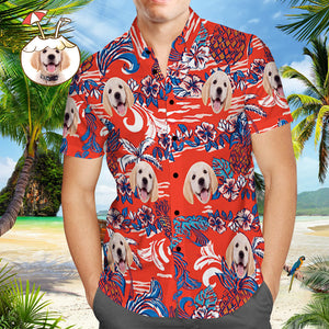 Personalisiertes Hundegesicht-hawaii-hemd, Personalisiertes Strand-hemd, Vintage-hawaii-hemden Für Männer - DePhotoBoxer