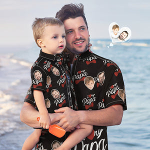Benutzerdefinierte Foto Hawaiian Shirt Personalisierte Gesicht Hawaiian Shirt Geschenk Vatertag Geschenk für Ich liebe meinen Papa