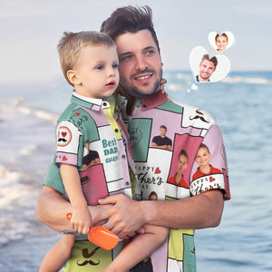 Benutzerdefinierte Foto Hawaiian Shirt Personalisierte Vater und Sohn Hawaiian Shirt Vatertag Geschenk