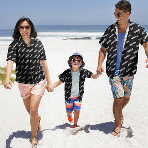 Benutzerdefiniertes Hawaiian Shirt mit Text Eltern-Kind trägt personalisierten Namen Hawaiian Shirt Geschenk für Familie