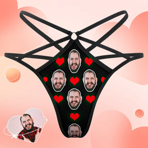 Benutzerdefinierte Gesicht String Rotes Herz Lustige Sexy Strings Personalisierte Geschenk für Sie
