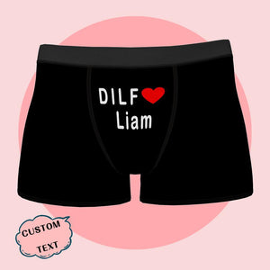 Benutzerdefinierte Boxershorts DILF Personalisieren Name Unterwäsche für Männer Geschenke für Ehemann