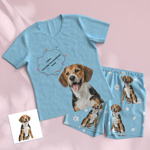 Personalisierter Haustier-foto-namens-kurz-pyjama Personalisierter Hunde-katzen-liebhaber-pyjama Mit V-ausschnitt - DePhotoBoxer
