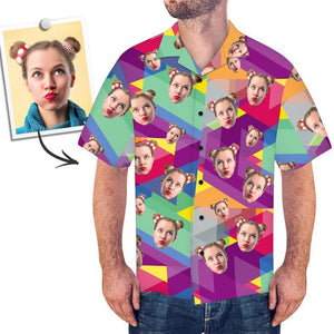 Herren Custom Face Shirt Hawaiihemd Kurzarm Bunt