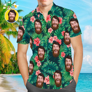 Benutzerdefinierte Hawaiian Shirts Rote Blumen Design Online Vorschau Personalisierte Aloha Beach Shirt Für Männer