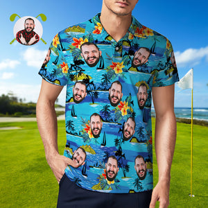 Vice City Herren-polo-shirt Mit Individuellem Gesicht, Personalisierte Golf-shirts Für Ihn Im Gang-stil - DePhotoBoxer