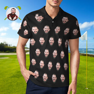Benutzerdefiniertes Gesichts-polo-shirt Für Herren, Personalisierte Golf-shirts Für Ihn - DePhotoBoxer