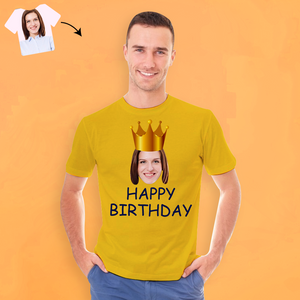 Benutzerdefiniertes Gesicht T-Shirt Alles Gute zum Geburtstag Herren All Over Print T-Shirt Geburtstagsgeschenk