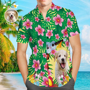 Benutzerdefinierte Hawaii-hemden Cooles Hundegesicht-aloha-strandhemd Für Männer - DePhotoBoxer