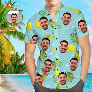 Benutzerdefiniertes Gesicht Shirt Personalisiertes Foto Hawaiihemd für Männer Sommer