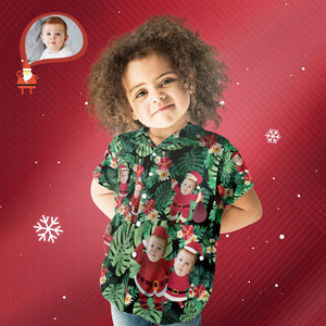 Personalisiertes Weihnachts-hawaii-hemd Für Kinder Mit Individuellem Gesicht. Bleiben Sie Coole Weihnachtsgeschenke Für Den Weihnachtsmann - DePhotoBoxer