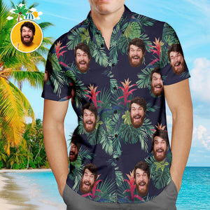 Benutzerdefinierte Hawaiian Hemden Sommer Bunte Blätter Online Vorschau Aloha Beach Shirt Für Männer