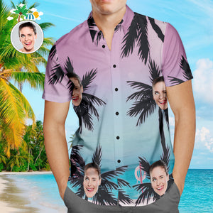 Benutzerdefinierte Hawaiian Shirts Meer und Kokosbaum Online Vorschau Aloha Beach Shirt Für Männer