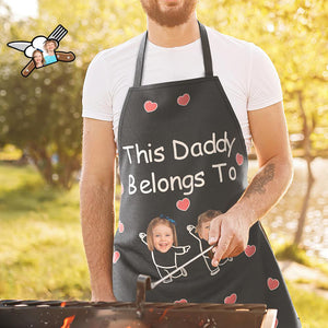 Benutzerdefinierte Gesicht Küchenschürze Vatertag Geschenke für diesen Daddy gehört zu