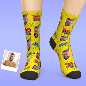 Benutzerdefinierte Gesicht Socken Fügen Sie Bilder und Alter hinzu Geburtstagsgeschenk Personalisierte Socken