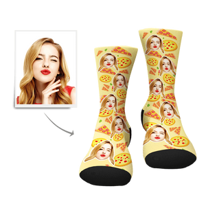 Benutzerdefinierte Pizza Muster Gesicht auf Socken