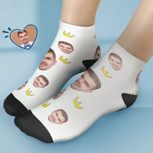 Benutzerdefinierte kurze Gesicht Socken Personalisierte Foto Knöchel Socken Sommer Geschenke für Krone