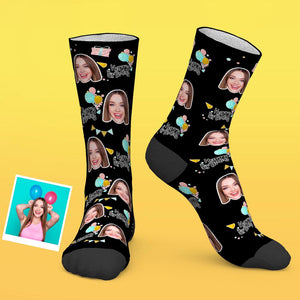 Benutzerdefinierte Foto Socken Alles Gute zum Geburtstag Gesicht Socken Lustiges Geschenk