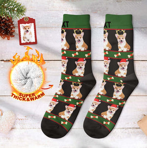 Benutzerdefinierte Foto Dicke Socken 3D Digital Gedruckte Socken Herbst Winter Warme Socken Weihnachtsgeschenk für Haustier Liebhaber
