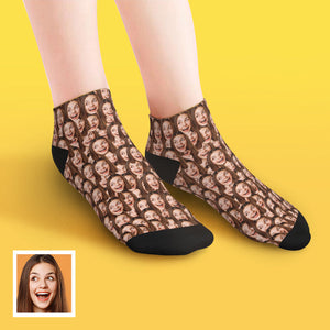 Custom Low cut Ankle Socks Face Mash - DePhotoBoxer