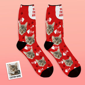 Personalisierte Katze Socken - Gesicht Socken mit Niedlichen Katze