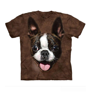 Unisex 3D Grafik Hund T-Shirt - Boston Terrier