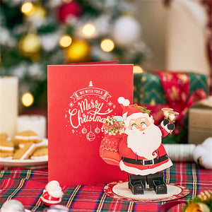 Weihnachts-3d-pop-up-karte, Weihnachtsmann-ornament-grußkarte - DePhotoBoxer