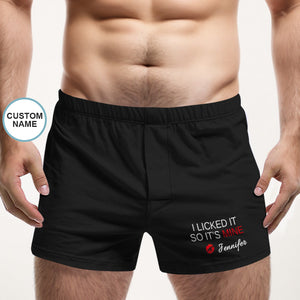 Mehrfarbige Boxershorts Mit Individuellem Namen „i Licked It“, Personalisiertes Foto-unterwäschegeschenk Für Ihn
