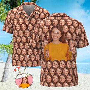 Benutzerdefinierte Face Mash Hawaii-shirts, Personalisierte Fotos, Lustiges Herren-shirt-geschenk - DePhotoBoxer