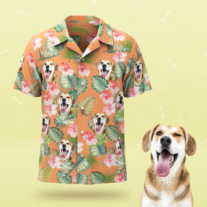 Benutzerdefiniertes Gesicht Für Herren, Hawaii-hemden, Personalisiertes Hundegesicht Auf Einem Hawaii-hemd Für Haustierliebhaber