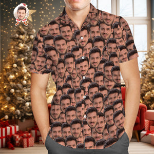 Benutzerdefiniertes Hawaii-hemd, Individuelles Hundegesicht-all-over-print-hawaii-hemd, Individuelle Tropische Hemden Weihnachtsgeschenk