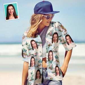 Benutzerdefinierte Gesicht Shirt Frauen Hawaiian Shirt Sea View