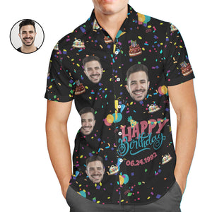 Benutzerdefiniertes Gesicht Alles Gute zum Geburtstag Hawaiihemd Männer All Over Print Einzigartiges Geburtstagsgeschenk