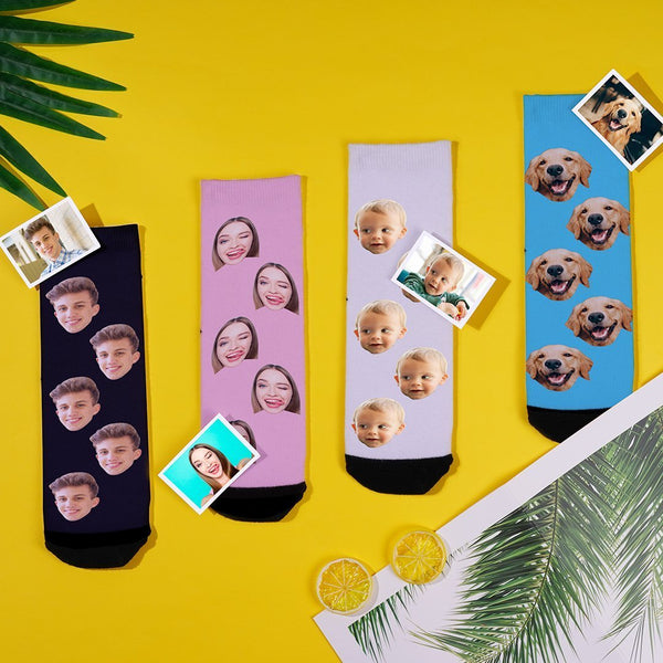 Kundenspezifische Gesichtssocken Kurze Socken, bunte Fotosocken Sommersocken