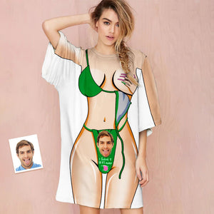 Benutzerdefinierte Gesicht Lustige Bikini Body Print Nachthemd Kreative Personalisierte Geschenke - DePhotoBoxer