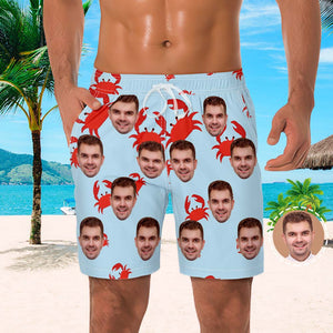 Custom Face Shorts Men's Beach Photo Shorts Little Crab Design