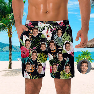 Custom Face Beach Trunks für Herren mit Foto-Shorts mit Allover-Print – Streetstyle