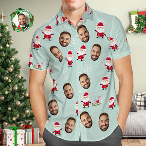 Hawaiihemd Mit Individuellem Gesicht, Personalisiertes Foto, Hawaiihemden, Weihnachtsmann, Weihnachtsgeschenk Für Ihn - DePhotoBoxer
