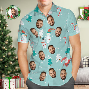 Benutzerdefiniertes Gesicht Hawaiihemd, Personalisiertes Foto Hawaiihemden, Weihnachtsgeschenk Für Ihn - DePhotoBoxer