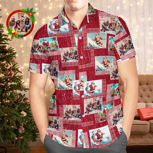 Benutzerdefinierte Foto-hawaii-hemden, Personalisiertes Foto-geschenk, Herren-weihnachtshemden, Glückliche Familie - DePhotoBoxer