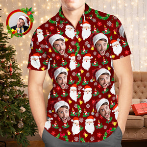 Hawaiihemden Mit Individuellem Gesicht, Personalisiertes Fotogeschenk, Herren-weihnachtshemden, Frohes Weihnachtsgeschenk - DePhotoBoxer